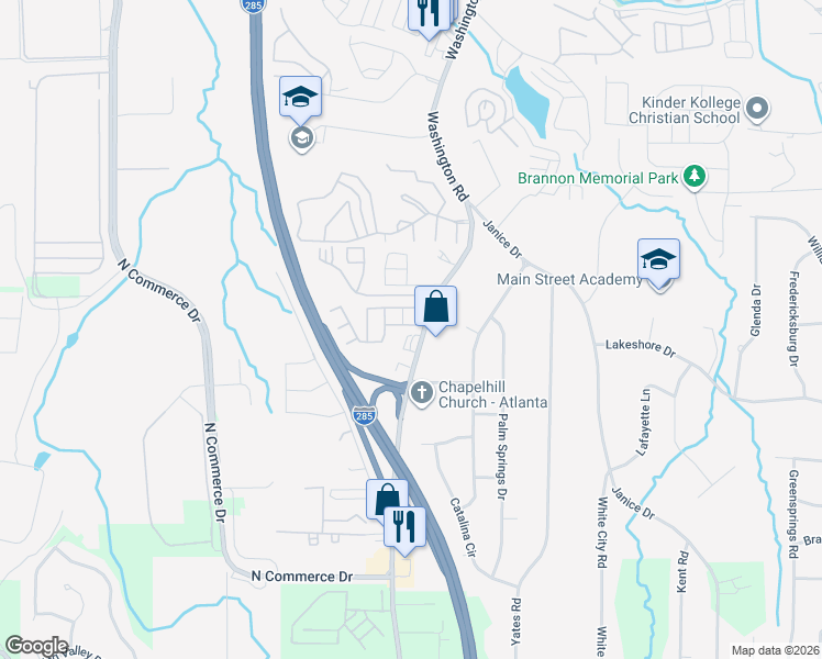 map of restaurants, bars, coffee shops, grocery stores, and more near 4474 Highwood Park Drive in Atlanta