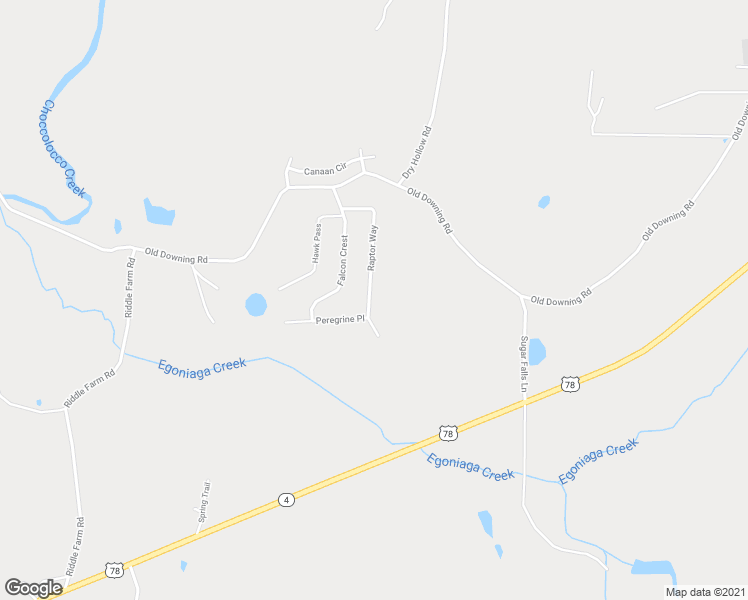 map of restaurants, bars, coffee shops, grocery stores, and more near 283 Raptor Way in Anniston