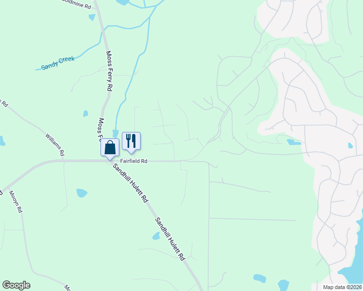 map of restaurants, bars, coffee shops, grocery stores, and more near 218 Fairfield Road in Villa Rica