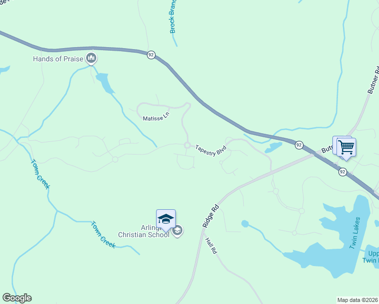 map of restaurants, bars, coffee shops, grocery stores, and more near 950 Botanica Way in Fairburn