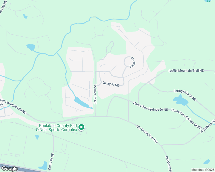 map of restaurants, bars, coffee shops, grocery stores, and more near 3032 Horseshoe Springs Drive Northeast in Conyers