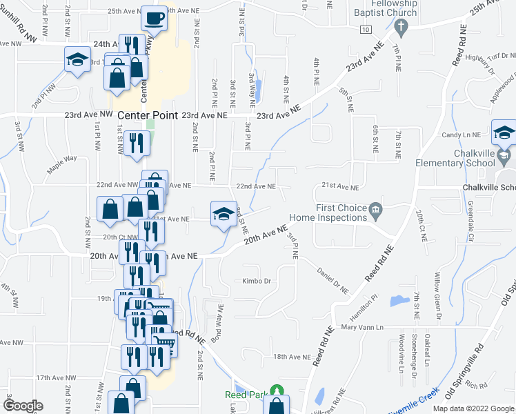 map of restaurants, bars, coffee shops, grocery stores, and more near 308 21st Avenue Northeast in Birmingham