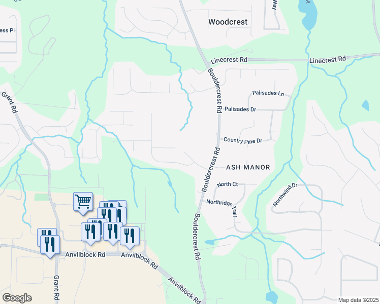 map of restaurants, bars, coffee shops, grocery stores, and more near 4139 Tilson Road in Ellenwood