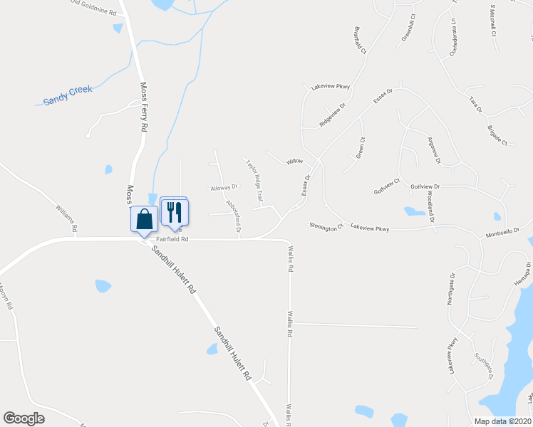 map of restaurants, bars, coffee shops, grocery stores, and more near 120 Sydney Smt in Villa Rica