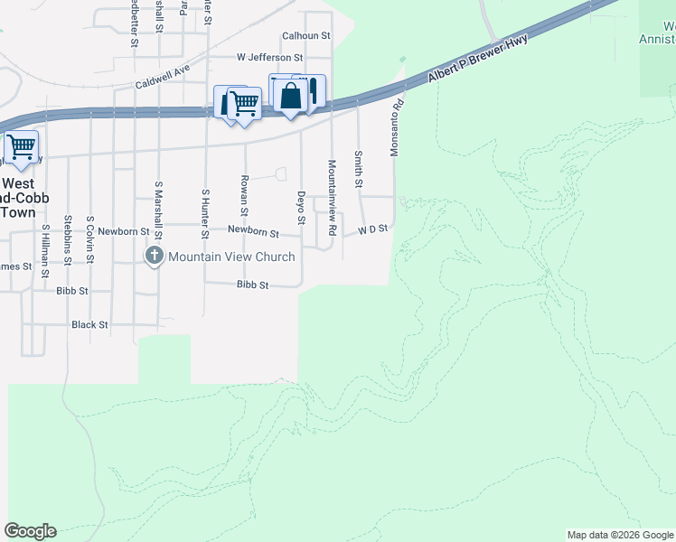 map of restaurants, bars, coffee shops, grocery stores, and more near 630 Virginia Avenue in Anniston