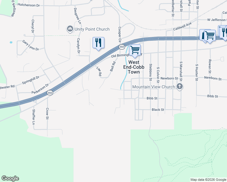 map of restaurants, bars, coffee shops, grocery stores, and more near 3241 Gaines Street in Anniston