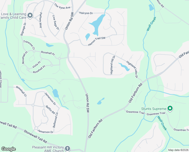 map of restaurants, bars, coffee shops, grocery stores, and more near 5269 Estates Drive in Atlanta