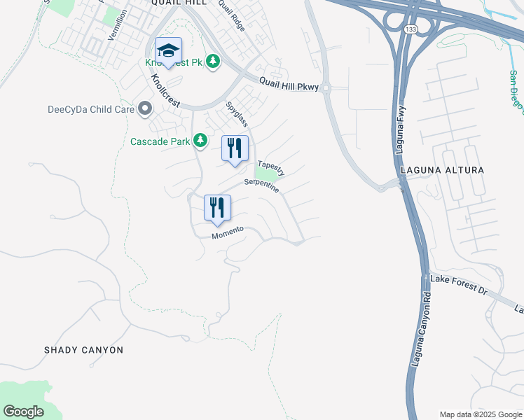 map of restaurants, bars, coffee shops, grocery stores, and more near 26 Dreamlight in Irvine