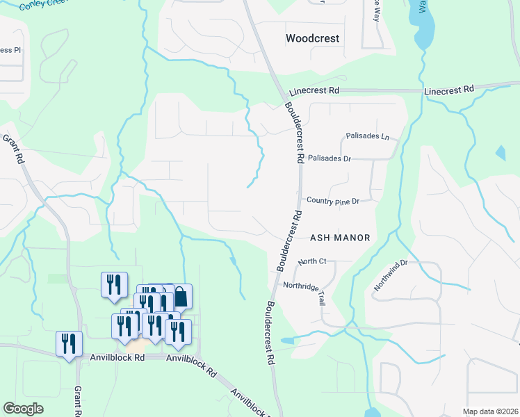 map of restaurants, bars, coffee shops, grocery stores, and more near 4139 Tilson Road in Ellenwood