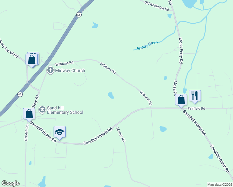 map of restaurants, bars, coffee shops, grocery stores, and more near 341 Williams Road in Villa Rica