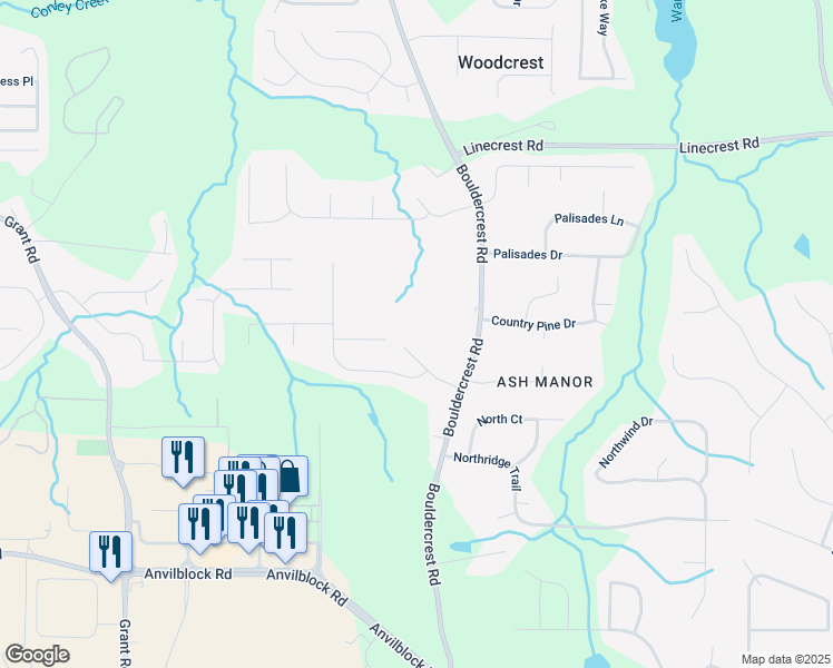 map of restaurants, bars, coffee shops, grocery stores, and more near 4139 Tilson Road in Ellenwood