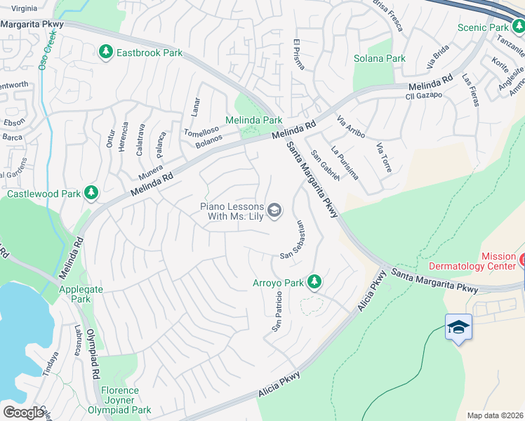 map of restaurants, bars, coffee shops, grocery stores, and more near 28911 Glen Ridge in Mission Viejo