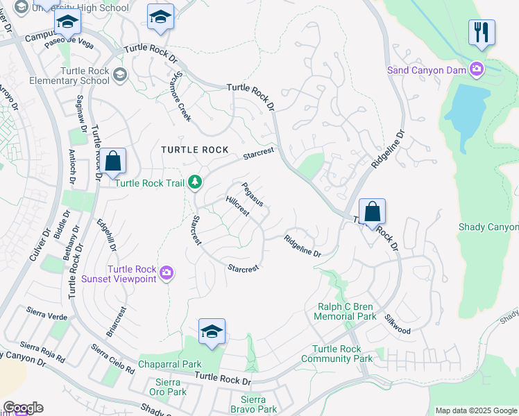 map of restaurants, bars, coffee shops, grocery stores, and more near 8 Sirius in Irvine