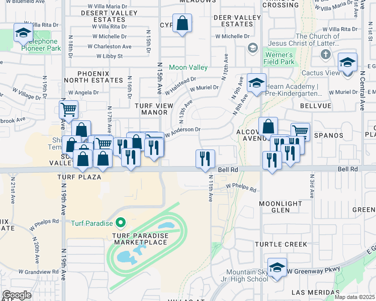 map of restaurants, bars, coffee shops, grocery stores, and more near 1106 North 11th Avenue in Phoenix