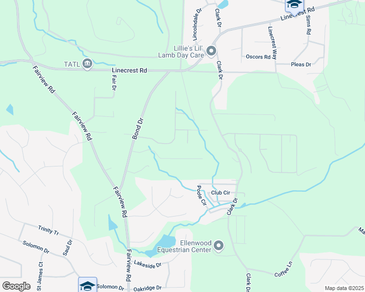 map of restaurants, bars, coffee shops, grocery stores, and more near 412 Discovery Lane in Ellenwood