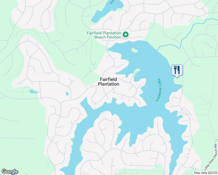 map of restaurants, bars, coffee shops, grocery stores, and more near in Fairfield Plantation