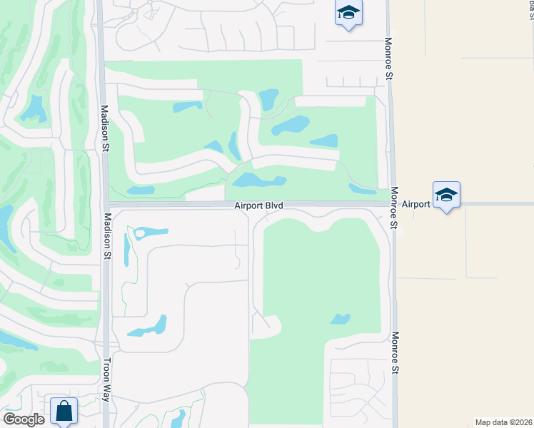 map of restaurants, bars, coffee shops, grocery stores, and more near 56168 Village Drive in La Quinta