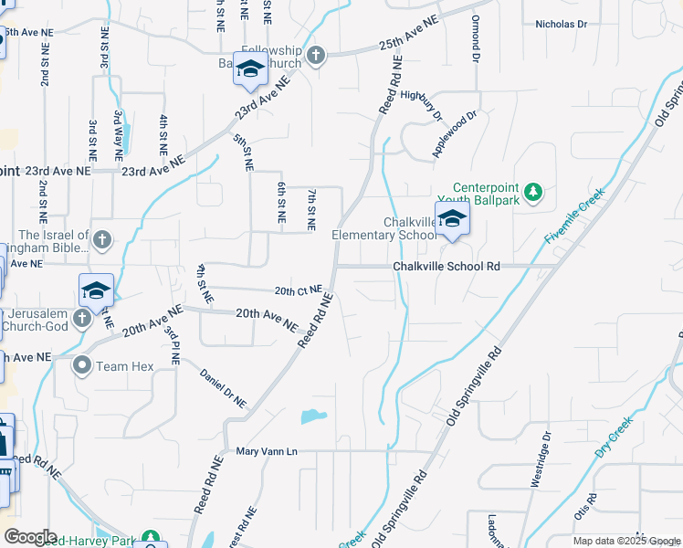 map of restaurants, bars, coffee shops, grocery stores, and more near 801 Chalkville School Road in Birmingham