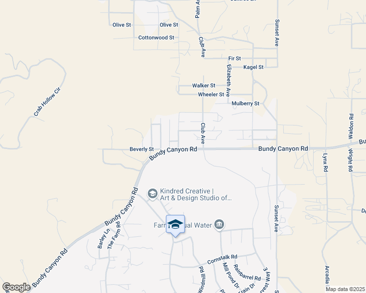 map of restaurants, bars, coffee shops, grocery stores, and more near 24550 Bundy Canyon Road in Wildomar