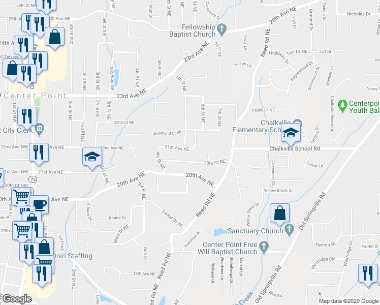 map of restaurants, bars, coffee shops, grocery stores, and more near 505 21st Avenue Northeast in Birmingham