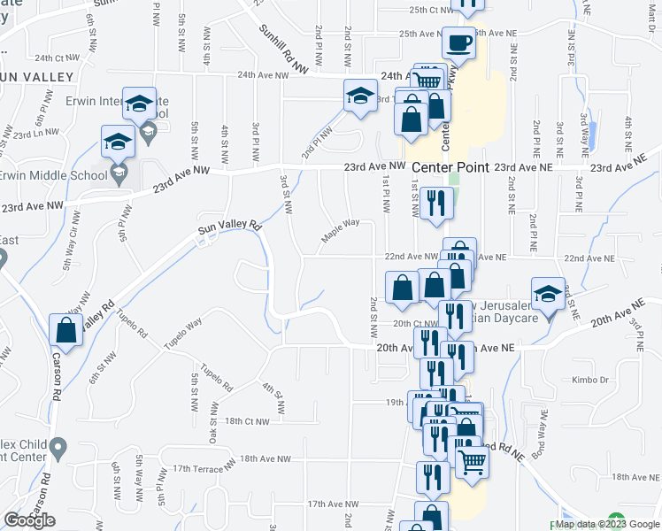 map of restaurants, bars, coffee shops, grocery stores, and more near 229 22nd Avenue Northwest in Birmingham