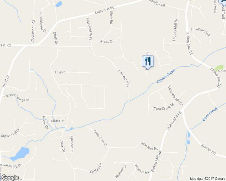 map of restaurants, bars, coffee shops, grocery stores, and more near 3770 Lincoln Jones Road in Ellenwood
