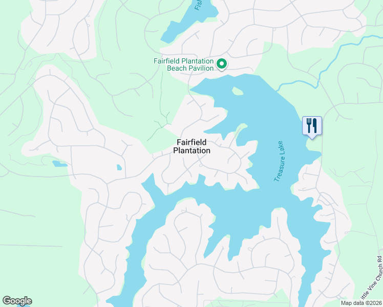 map of restaurants, bars, coffee shops, grocery stores, and more near in Fairfield Plantation