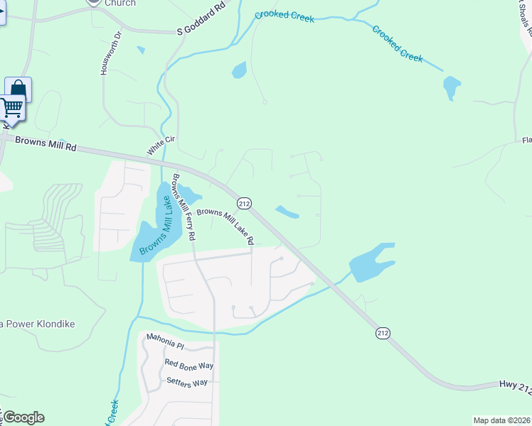 map of restaurants, bars, coffee shops, grocery stores, and more near 7156 Browns Mill Road in Stonecrest