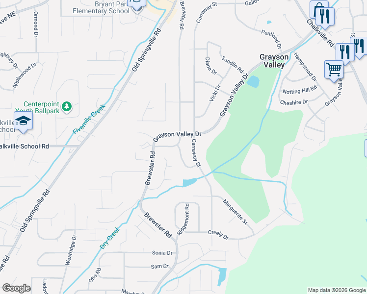 map of restaurants, bars, coffee shops, grocery stores, and more near 2035 Carraway Lane in Birmingham