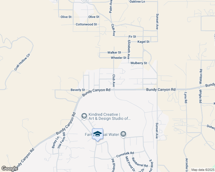 map of restaurants, bars, coffee shops, grocery stores, and more near 24550 Bundy Canyon Road in Wildomar