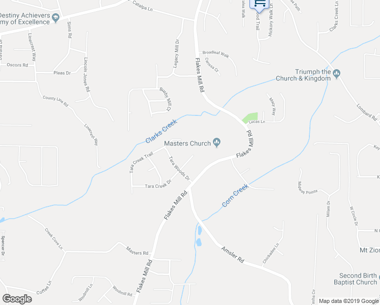 map of restaurants, bars, coffee shops, grocery stores, and more near 5059 Tara Creek Drive in Ellenwood