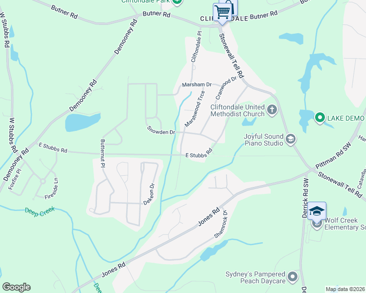 map of restaurants, bars, coffee shops, grocery stores, and more near 4145 Marshwood Trce in Atlanta