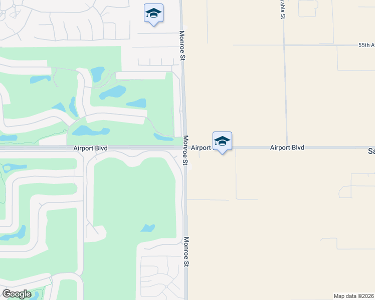 map of restaurants, bars, coffee shops, grocery stores, and more near 1832 Airport Boulevard in Thermal