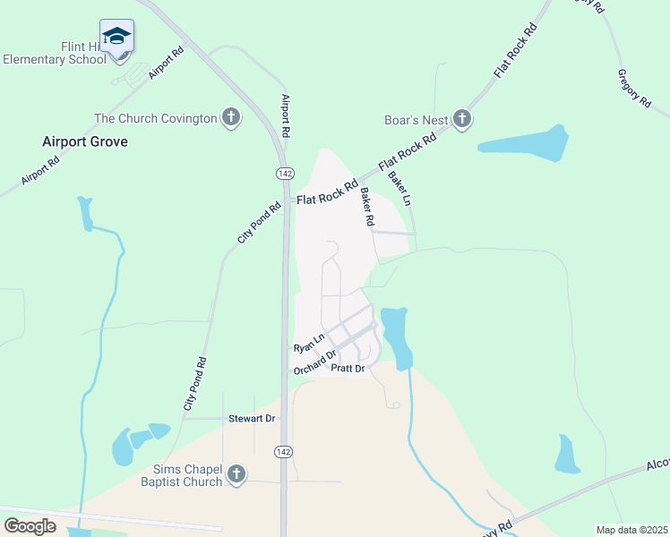 map of restaurants, bars, coffee shops, grocery stores, and more near 175 Mandy Lane in Covington