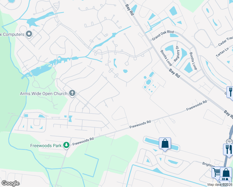 map of restaurants, bars, coffee shops, grocery stores, and more near 201 Prestwick Road in Myrtle Beach