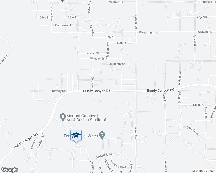 map of restaurants, bars, coffee shops, grocery stores, and more near 32960 Elizabeth Avenue in Menifee