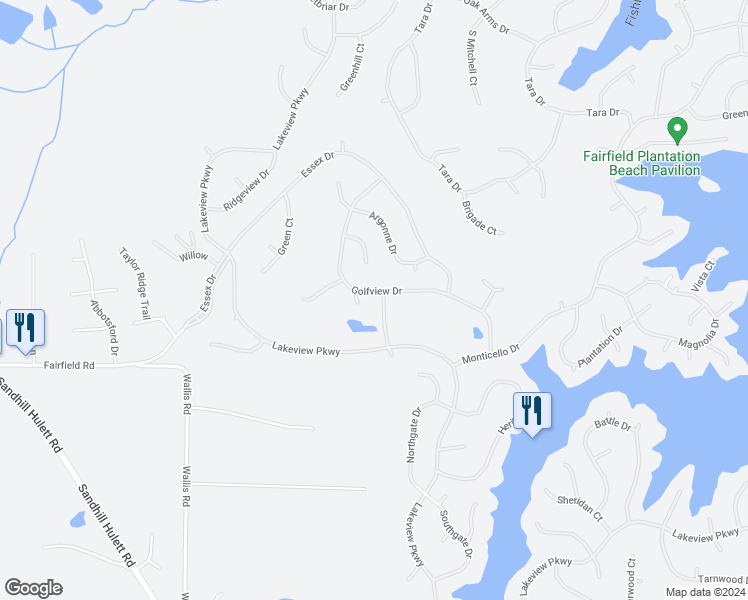 map of restaurants, bars, coffee shops, grocery stores, and more near 4032 Golfview Drive in Villa Rica