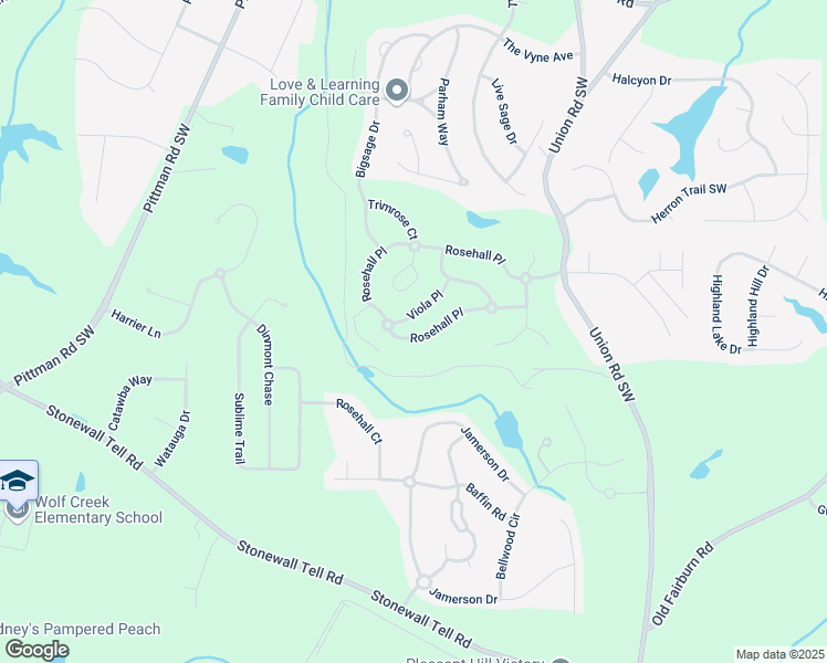 map of restaurants, bars, coffee shops, grocery stores, and more near 5599 Rosehall Place in Atlanta