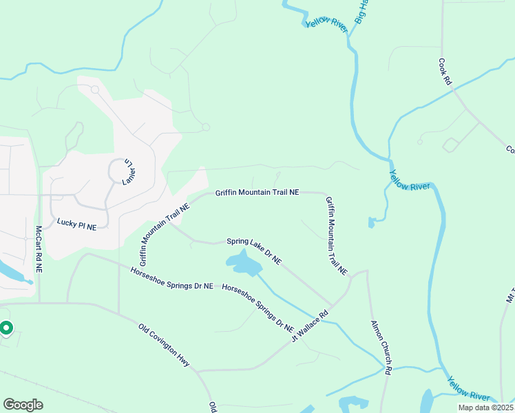 map of restaurants, bars, coffee shops, grocery stores, and more near 242 Griffin Mountain Trail Northeast in Conyers