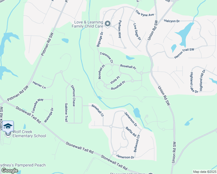 map of restaurants, bars, coffee shops, grocery stores, and more near 5587 Rosehall Place in Atlanta