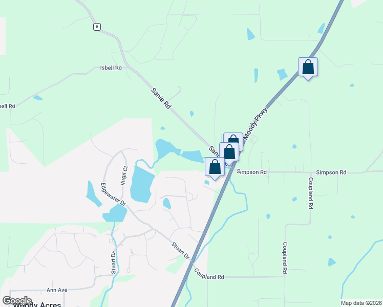 map of restaurants, bars, coffee shops, grocery stores, and more near 285 Sanie Road in Odenville