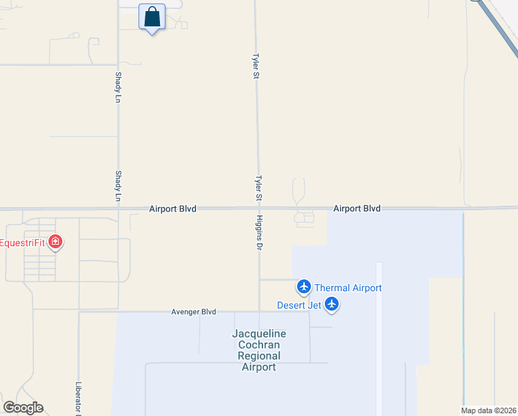 map of restaurants, bars, coffee shops, grocery stores, and more near 83829 Tyler Street in Thermal