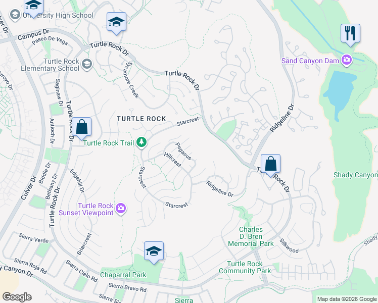 map of restaurants, bars, coffee shops, grocery stores, and more near 8 Sirius in Irvine