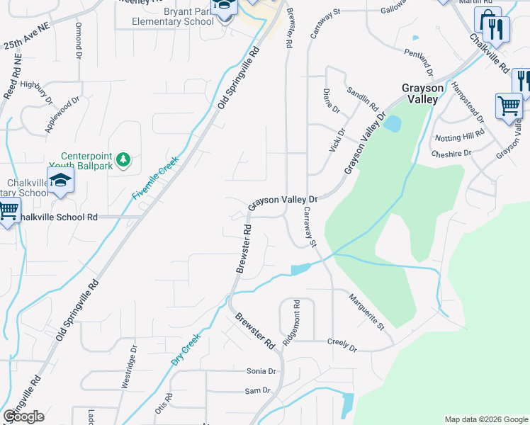 map of restaurants, bars, coffee shops, grocery stores, and more near 2030 Brewster Rd in Birmingham