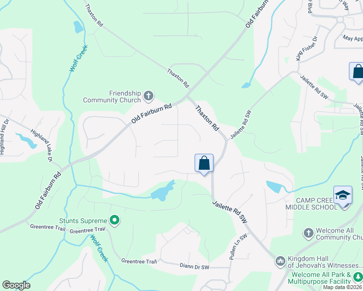map of restaurants, bars, coffee shops, grocery stores, and more near 4140 Glad Morning Drive in College Park