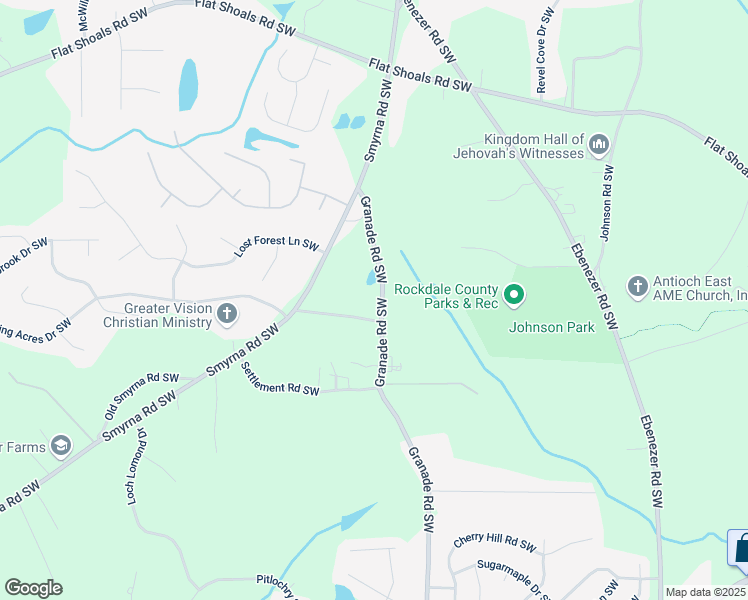 map of restaurants, bars, coffee shops, grocery stores, and more near 1779 Granade Road Southwest in Conyers