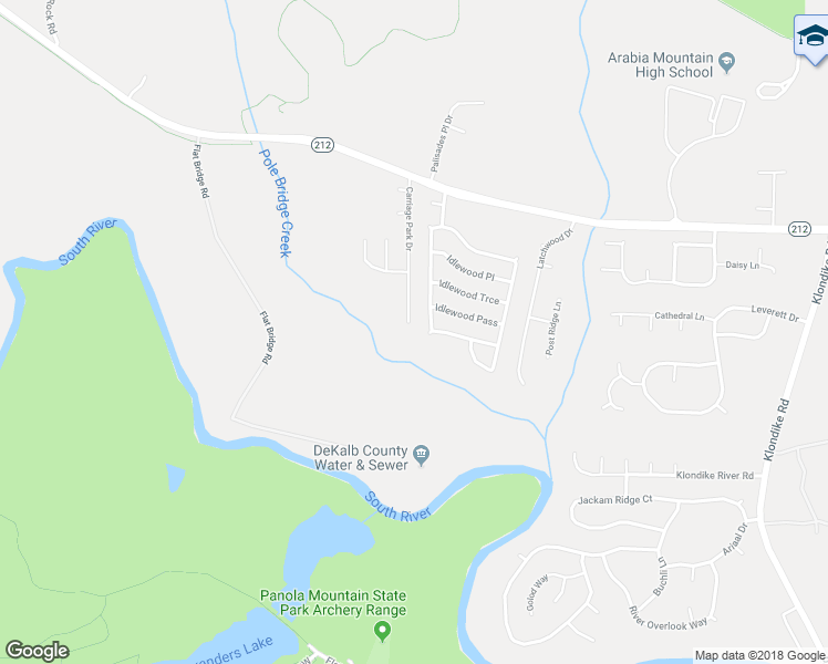 map of restaurants, bars, coffee shops, grocery stores, and more near 4578 Carriage Park Drive in Lithonia