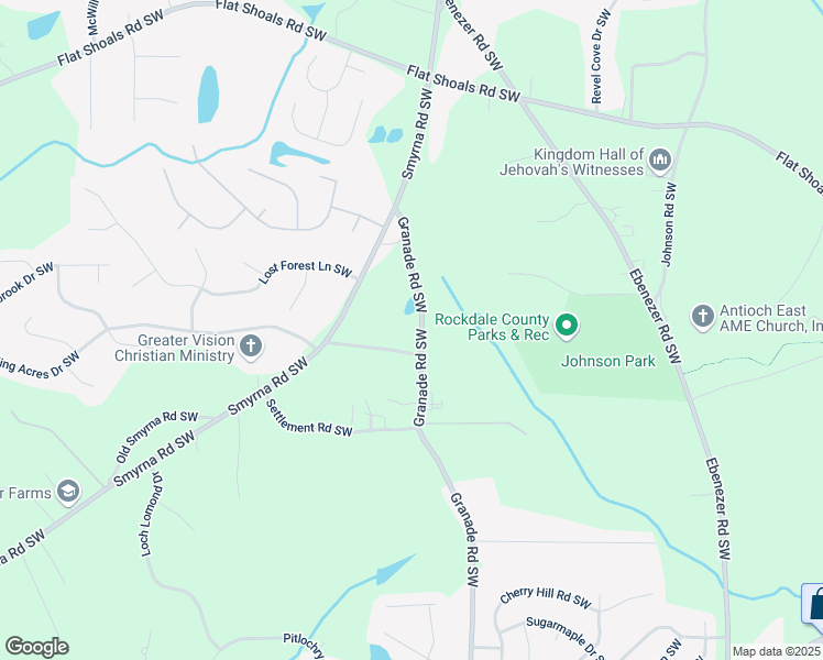 map of restaurants, bars, coffee shops, grocery stores, and more near 1779 Granade Road Southwest in Conyers