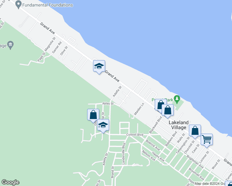 map of restaurants, bars, coffee shops, grocery stores, and more near 33060 Adelfa Street in Lake Elsinore