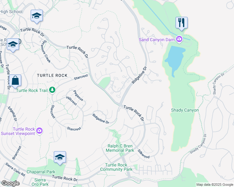 map of restaurants, bars, coffee shops, grocery stores, and more near 237 Stonecliffe Aisle in Irvine
